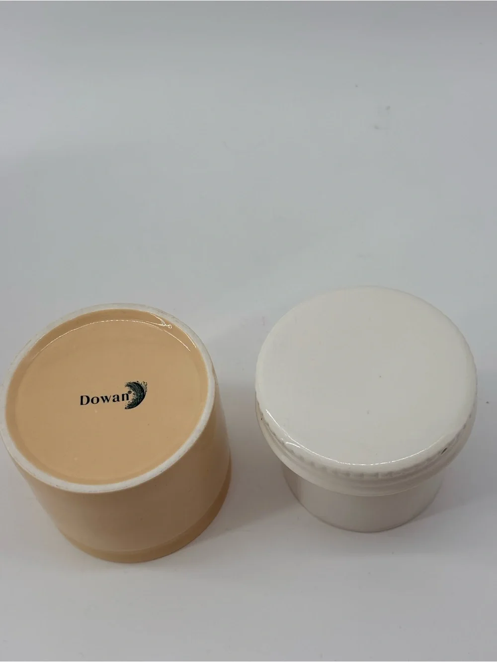Neutral Cream Ceramic Storage Jar with White Lid - Unbranded